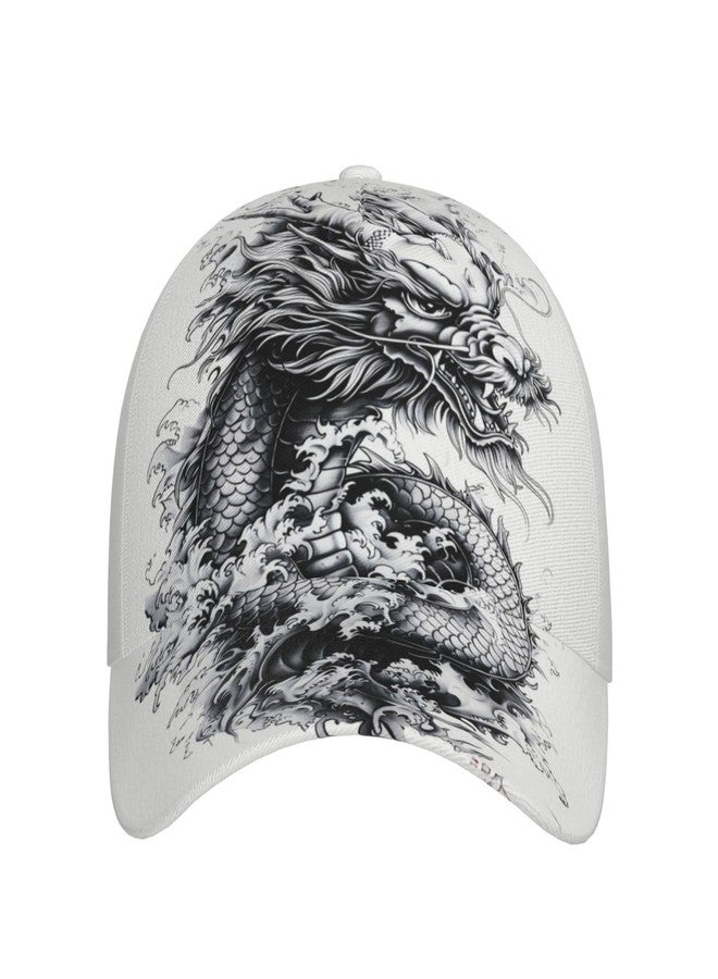 KKRMTUG Baseball Cap Dragon Hat for Men Women, Fashion Adjustable Chinese Dragon Baseball Hat Casual Trucker Hats Sun Visor Caps - Image 2
